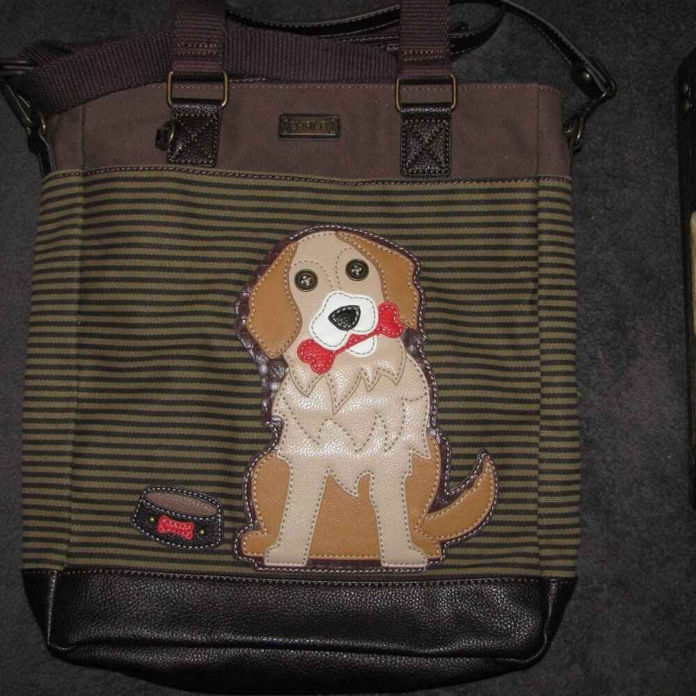 Never used Chala purse (large) with cute dog on the front
